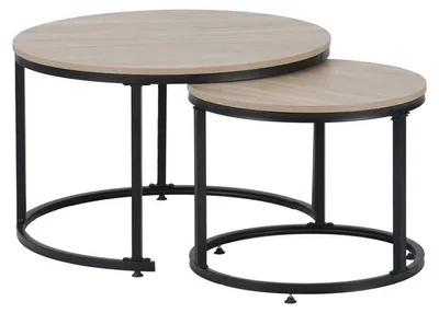 Produktbild von Kondela Couchtisch (2 Stk.) Tarni - Sonoma Eiche / Schwarz