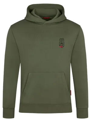 Imagen del producto de Sudadera básica VAN DEER de algodón con estampado 3D del logo, color verde, talla M