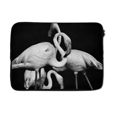 Produktbild von MuchoWow® Laptop Hülle 14 ZollFlamingos in Schwarz und Weiß Laptoptasche - Laptoptasche - Stoßsicher - Schutzhaube