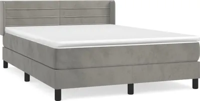 Produktbild von vidaXL Boxspringbett mit Matratze Hellgrau 140x200 cm Samt