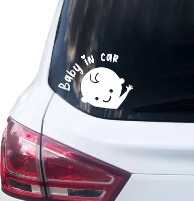 Imagen del producto de Calcomanía para coche: "Bebé a bordo", vinilo, 14 x 10 cm, resistente a la intemperie, para mayor seguridad