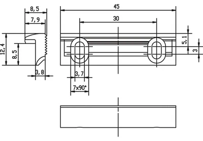 Image de Raccord à visser série 118.340 FaFix, 45 x 12,4 x 7,9 mm, acier galvanisé