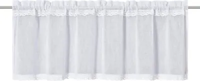 Produktbild von Scheibengardine mit Stangendurchzug Edna weiß 140x45 cm