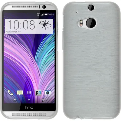Produktbild von PhoneNatic Case kompatibel mit HTC One M8 - weiß Silikon Hülle brushed + 2 Schutzfolien