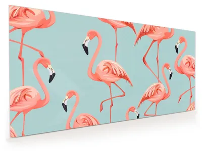 Produktbild von Küchenrückwand Spritzschutz Glas mit Motiv Flamingo Design 40 x 40 cm