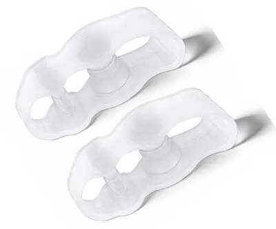 Produktbild von INF SEBS Zehenspreizer mit 3 Löchern – 2 Paar, transparente, weiche Zehenspreizer für Ballenzehen und überlappende Zehen.