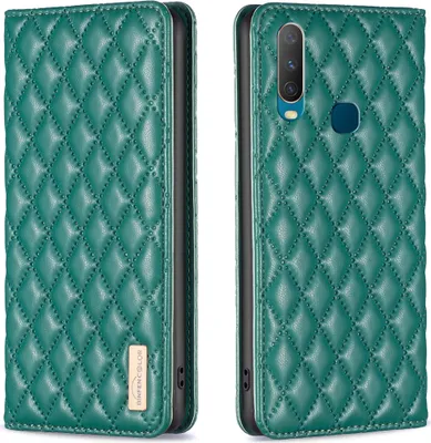 Obrázek produktu pro VIVO Y11 Y15 Y12 Y17 Pouzdro, Elegantní Flip Kožené Pouzdro s Kapsami na Karty a Stojánkem pro VIVO Y11 Y15 Y12 Y17 zelené