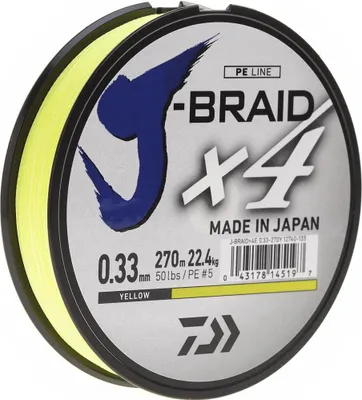 Produktbild von Daiwa Flechtschnur J-Braid x4 Gelb ø 0,33mm