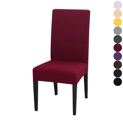 Produktbild von 2er Set Stretch Stuhlhussen Universal Stuhlbezug Stuhlüberzüge Hussen für Hochzeit Esszimmer Bankett Party Restaurant, Rot