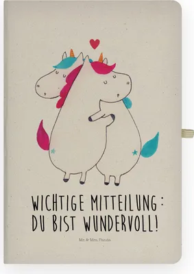 Produktbild von Mr. & Mrs. Panda Skizzenbuch Einhorn Mitteilung - Transparent - Geschenk, Spruch, Journal, Einhörner, notizbuch, Liebe, Tagebuch, Unicorn, Adressbuch, Kladde, Lustig