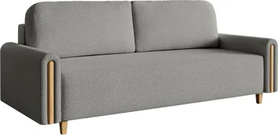 Produktbild von Selsey Majla - 3-Sitzer Schlafsofa, mit Bouclé-Stoff und Bettkasten, Hellgrau