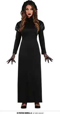 Produktbild von Gothic-Braut-Kostüm für Damen Halloween-Kostüm schwarz