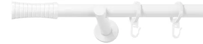 Produktbild von SN Deco Gardinenstange Nancy, 19 mm, 1-läufig, Stahl, Komplett-Set mit Ringen, Auflageträger, 300 cm, weiß
