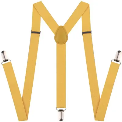 Produktbild von CHPN – Hosenträger – Gelbe Hosenträger – Hosenhalter – Gelb – Einheitsgröße – Verstellbar – Elastisch – Uni