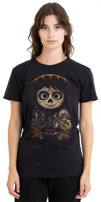Produktbild von Disney Coco Painted Poster with Miguel Skull, Hector and Ernesto Damen T-Shirt,