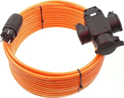Produktbild von SCHUKO PUR Verlängerung 3-Fach Kupplung 3G1,5 / 3G2,5 H07BQ-F IP44 5-50m, Querschnitt:3x2.5mm², Länge:35m