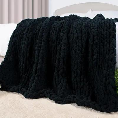 Image de Plaid épais en chenille, idéal pour canapé et lit