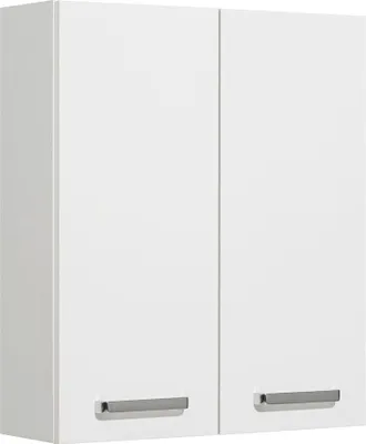 Produktbild von Badezimmer Wandschrank Hängeschrank WARSCHAU-66 in weiß glänzend - B/H/T: 60/70/20cm