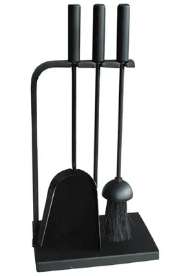 Produktbild von Kaminbesteck / Kamingarnitur Süd-Metall Eisen schwarz 3-teilig H 45cm
