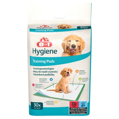 Produktbild von 8in1 Training Pads, Unterlagen für Welpen und inkontinente Hunde, 5-lagiger Schutz, 30 Stück