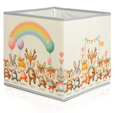 Produktbild von Faltbare Aufbewahrungsbox aus Stoff, 30 x 30 x 30 cm, für Spielzeug, Kleidung und Haushaltsgegenstände – robuste Aufbewahrungsbox ohne Griffe, platzsparend und faltbar, ideal