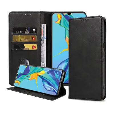 Image de Smartphonica Etui pour téléphone portable Huawei P30
  Etui en simili cuir avec fermeture magnétique et porte-cartes Etui de livre avec rabat - Noir
  Rabat - Noir