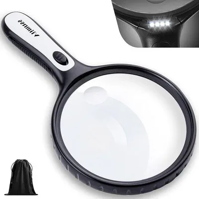Immagine prodotto di Lente d'ingrandimento con luce a LED, nera, per anziani
