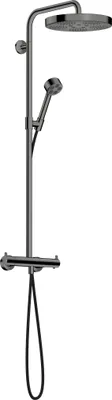 Produktbild von AXOR One Showerpipe mit Thermostat und Kopfbrause 280 1jet EcoSmart, Polished Black Chrome