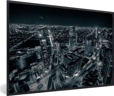 Produktbild von MuchoWow® MuchoWow® Gerahmtes Poster Schwarz-Weiß-Fotografie des Stadtbilds von Bogota, Kolumbien 60x40 cm - Poster mit zchwarzem Bilderrahmen - Printing - Wanddeko Schlafzimmer