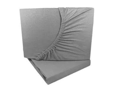 Produktbild von 2er Set Jersey Spannbettlaken Grau 90x200 - 100x200 cm 100% Baumwolle