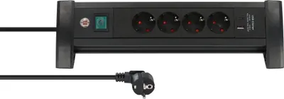 Productafbeelding van Brennenstuhl 1156250544 Brennenstuhl ALU-Office-Line 4fach schwarz weiß *DE*