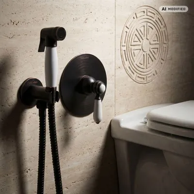 Obrázek produktu pro PaulGurkes Bidet podomítkový Nostalgie černý WC sprcha
