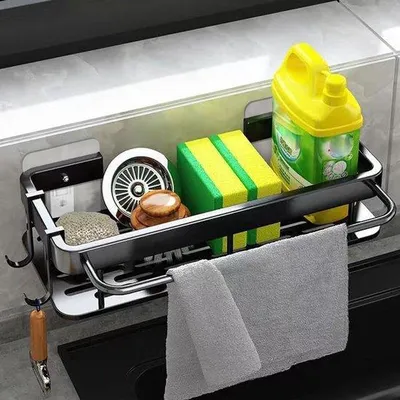 Obrázok produktu pre Polica do kúpeľne na odkladanie vecí a do sprchy – bez nutnosti vŕtania – 30 x 13 x 5 cm