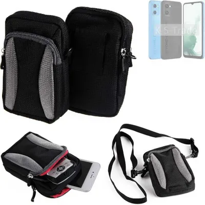 Produktbild von K-S-Trade Holster Schutz Hülle kompatibel mit UMIDIGI G1 Plus Handy Hülle Gürteltasche Umhängetasche mit Zusatzfach schwarz