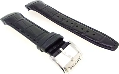 Produktbild von Jaguar Connected Hybrid | Uhrenarmband Leder schwarz Krokoprägung J958
