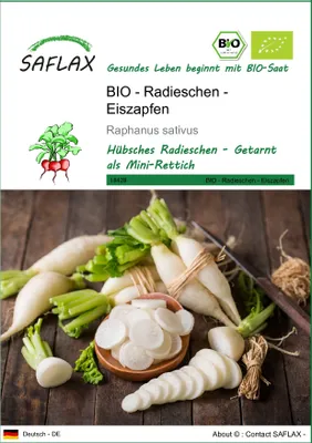 Produktbild von SAFLAX - BIO - Radieschen - Eiszapfen - 100 Samen - Raphanus sativus