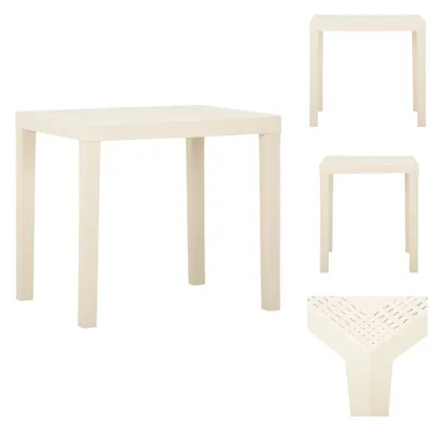 Image de vidaXL Table de jardin blanche 79x65x72 cm plastique - Tables de jardin