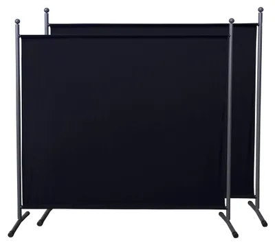 Produktbild von Set aus 2 Paravents 180 x 178 cm Schwarzes Gartenscreen