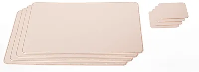 Zdjęcie produktu dla Podkładki pod talerze wykonane z recyklingowanej skóry, 40 x 30 cm, zestaw 4 sztuk, do stołu jadalnego