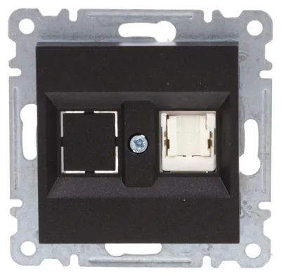 Image de HAGER lumina Prise de données simple RJ45 cat.5e UTP noire WL2113