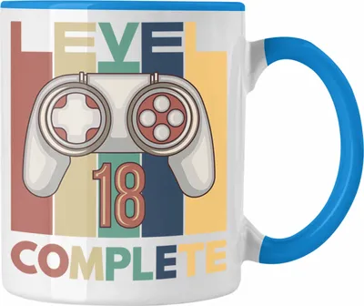 Produktbild von TRENDATION 18. Geburtstag Tasse Jungen Jungs Geschenk 18er Geschenkidee 18 Sohn Gamer (Blau)
