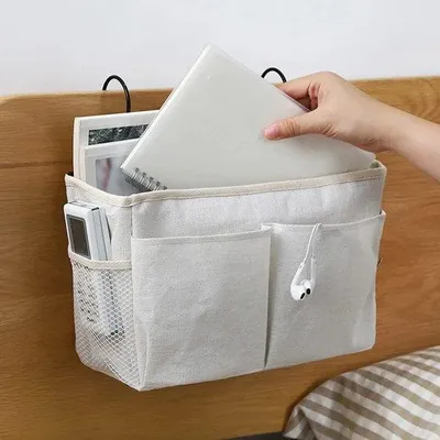Obrázok produktu pre Organizér na nočný stolík, veľká úložná taška, posteľ, poschodová posteľ, závesná, tmavošedá