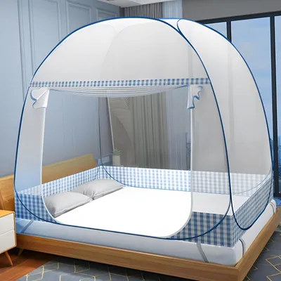 Image de Moustiquaire pliable pour lit double - Idéale pour le camping et une utilisation intérieure