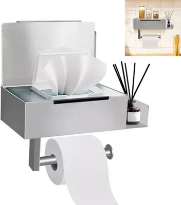 WZRUA Toilettenpapierhalter Ohne Bohren, Toilettenpapierhalter Schwarz, Doppelsäulenrotation Design Selbstklebend Edelstahl Klopapierhalter Für Toilette Badezimmer