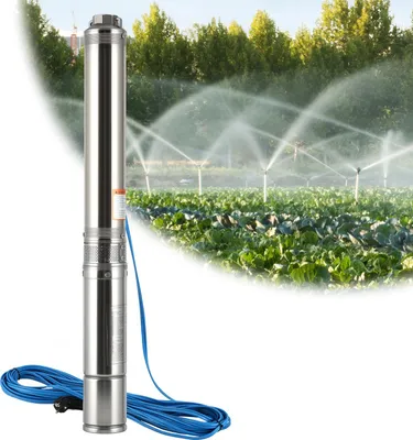 Image de Ikodm 1100 W / 1,5 ch Pompe pour puits profonds Pompe de puits 4 pouces jusqu'à 4 000 l/h Résistante au sable Pompe submersible Pompe à eau en acier inoxydable Pompe de jardin