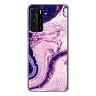 Produktbild von MuchoWow® Handyhülle Schutzhülle Hülle für Huawei P40 Marmor - Glitzer - Chic Silikon Softcase Handy Hülle - Handytasche