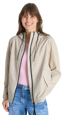 Productafbeelding van Cecil jack met capuchon en tunnelkoord, stofkleur beige, maat XL