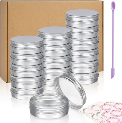 Imagen del producto de Latas de aluminio redondas, de 30 ml, 24 unidades, con tapa de rosca, para cosméticos