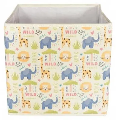 Produktbild von Prendi Home Aufbewahrungsbox 30x30x30 cm faltbar – Kinderzimmer Stoffbox Motiv Elefant Print