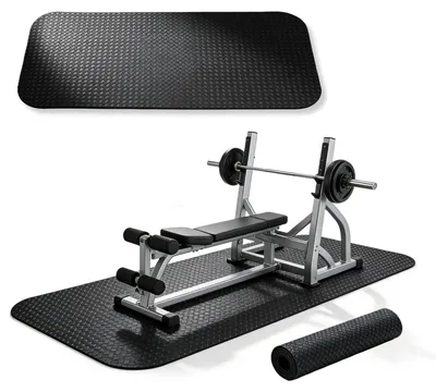 Imagen del producto de 2 alfombrillas protectoras para suelos, ideales para equipos de fitness, con superficie antideslizante y alta densidad